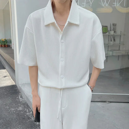 Ensemble plissé homme blanc