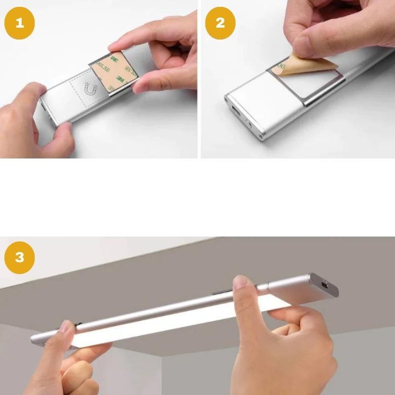 Lot de Six Supports Métalliques pour Lampes Réglettes Magnétiques