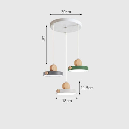 Suspension moderne triple couleur Led variant