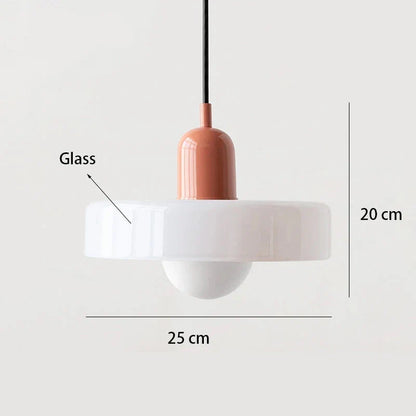 Suspension rétro Rose et Blanc