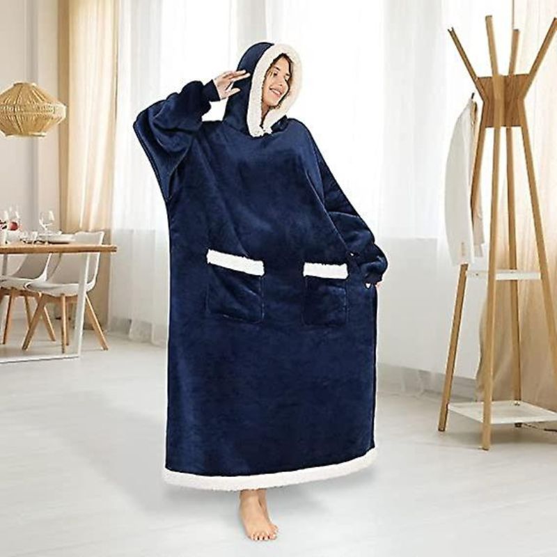 Sweat Plaid Femme Bleu Long