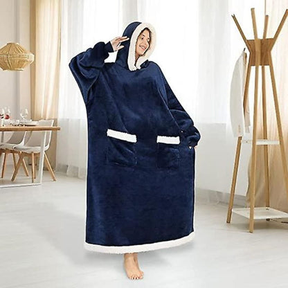 Sweat Plaid Femme Bleu Long