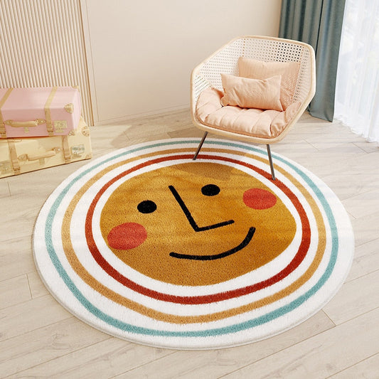 Tapis Chambre Bébé Rond Sourire Coloré