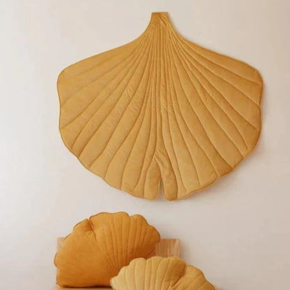 Tapis Feuille de Ginkgo en Velours “Miel”