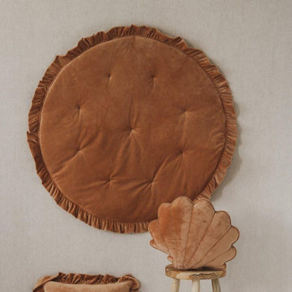 Tapis en velours doux avec volants “Caramel”