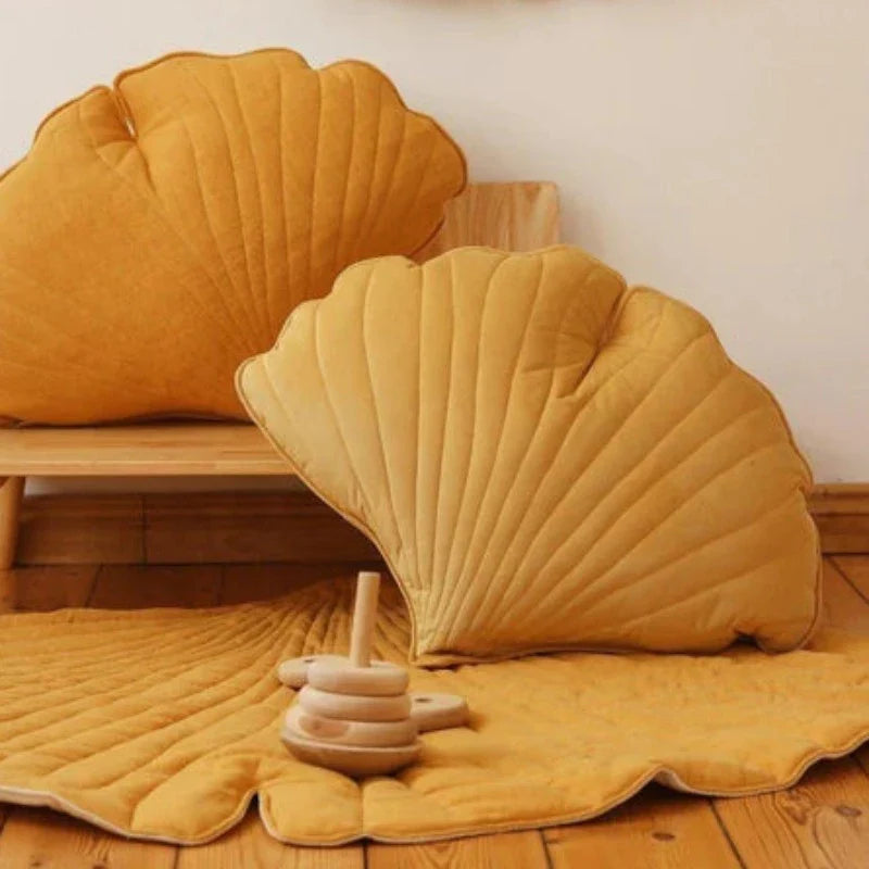 Tapis Feuille de Ginkgo en Velours “Miel”