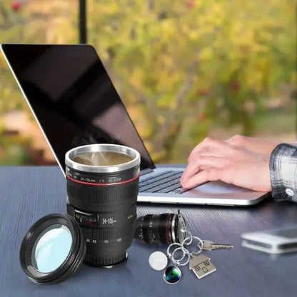 Tasse à Café avec Objectif d'appareil Photo