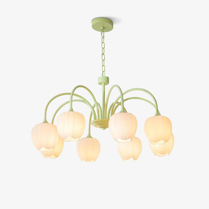 Chandelier Tulip Matcha – Design Élégant Inspiré des Fleurs de Tulipe et de la Couleur Matcha
