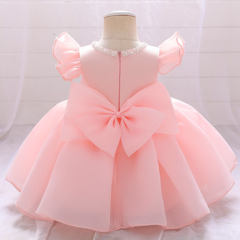 Robe de Baptême Princesse Bébé Rose