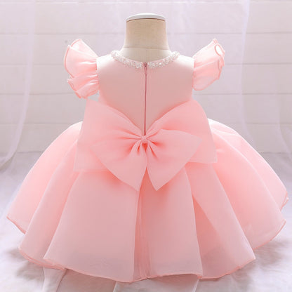 Robe de Baptême Princesse Bébé Rose