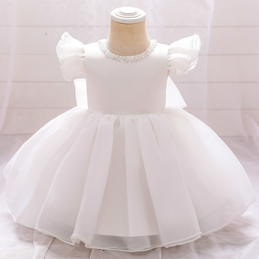 Robe de Baptême princesse bébé blanche