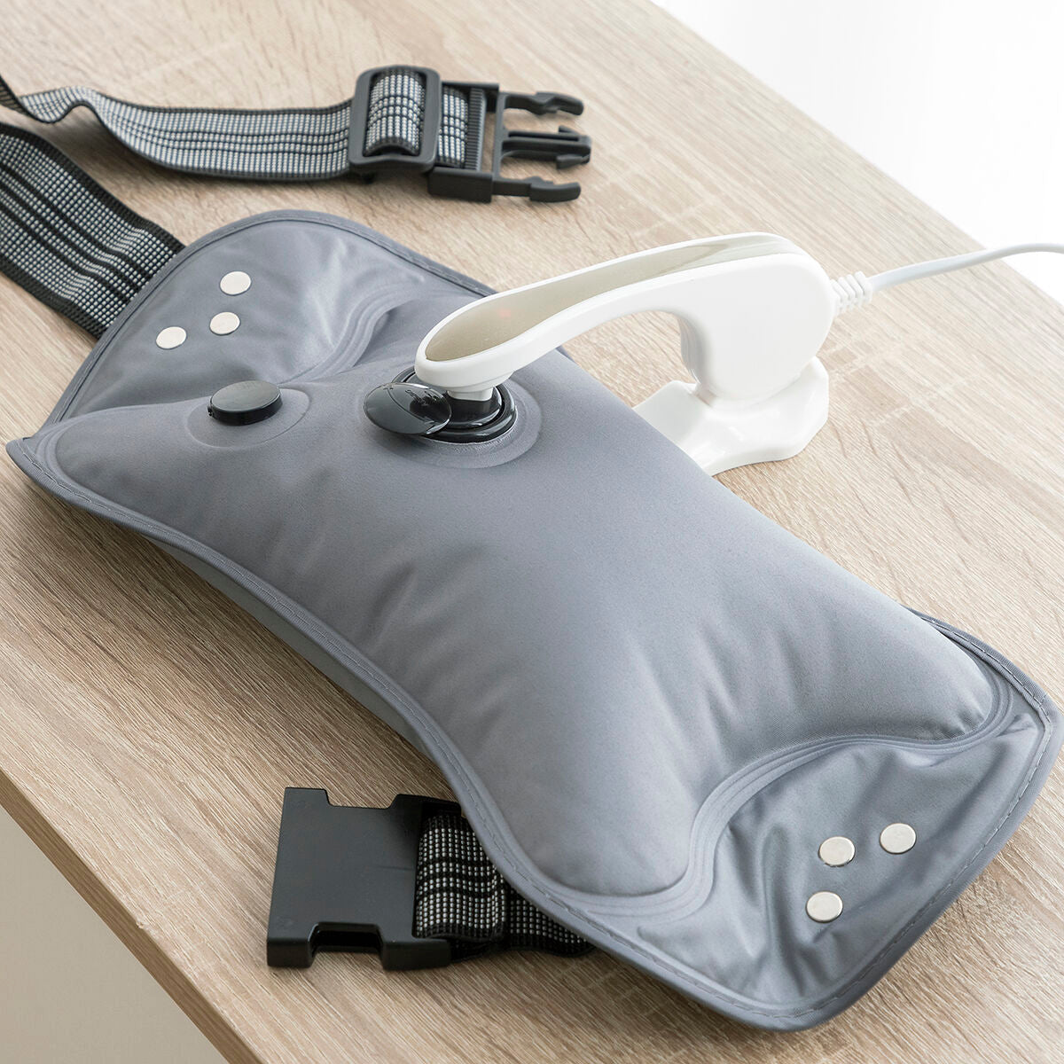 Coussin bouillotte électrique multifonctions réglable et rechargeable