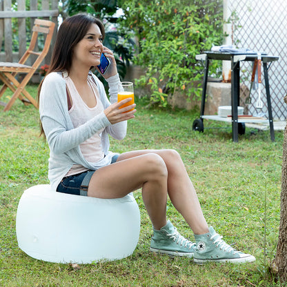 Coussin pouf gonflable LED multicolore avec télécommande