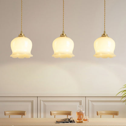 Suspension Talblume – Lampe en Laiton et Résine Inspirée par les Fleurs Naturelles