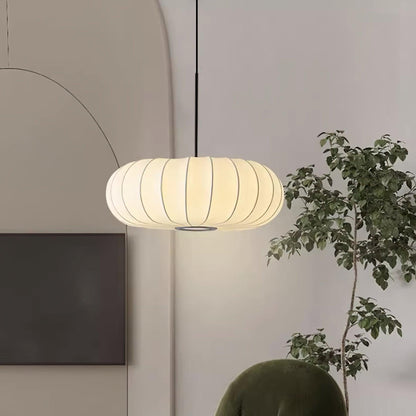 Suspension Verona - Luminaire Minimaliste en Métal et Soie, Design Wabi-Sabi