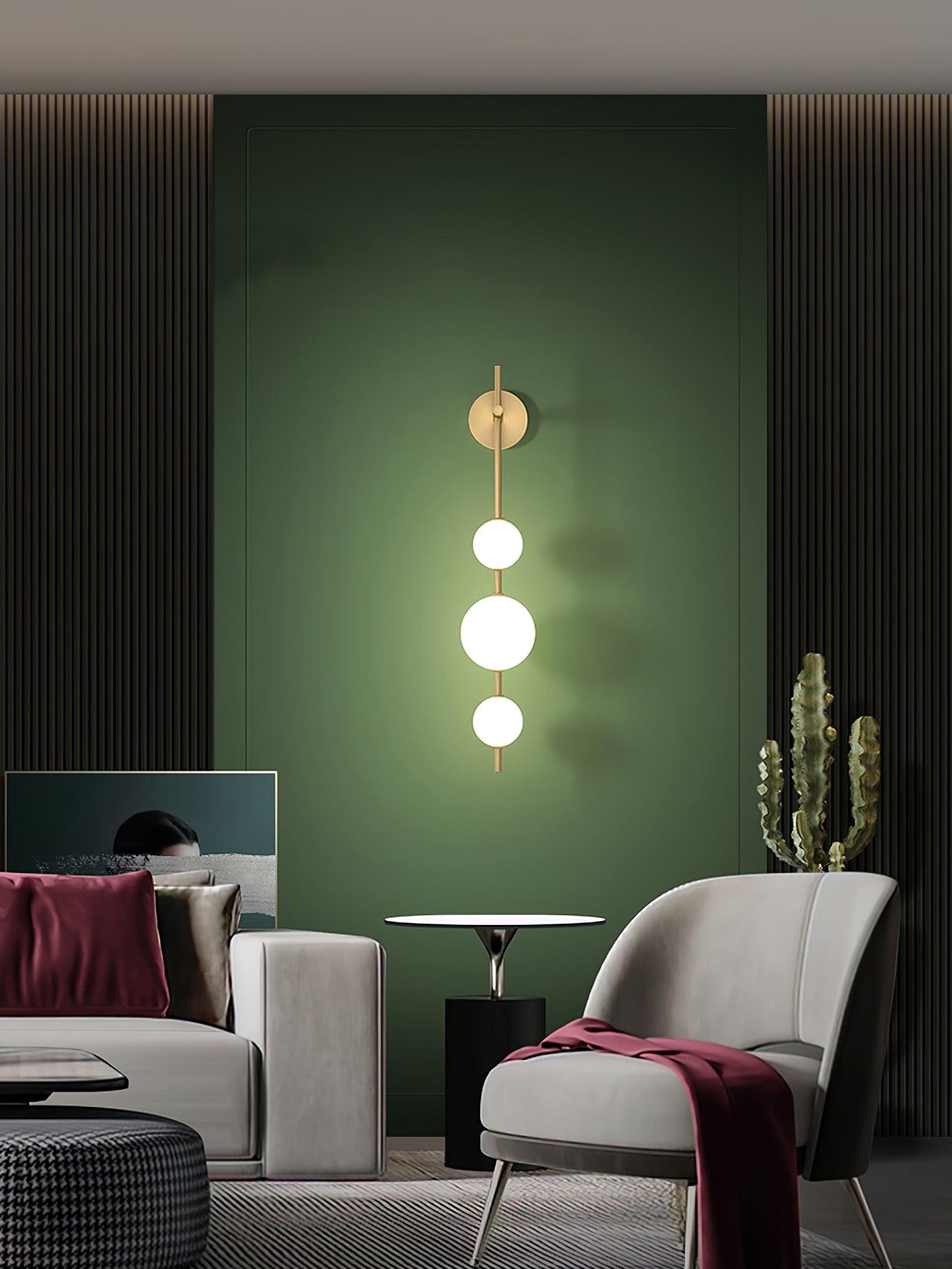 Applique Murale Verticale en Globe de Verre – Éclairage Élégant et Moderne