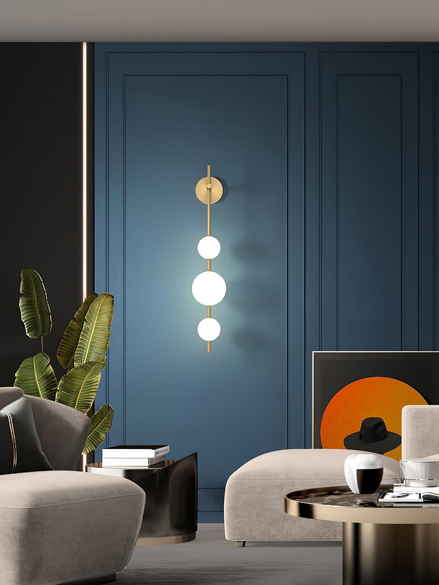 Applique Murale Verticale en Globe de Verre – Éclairage Élégant et Moderne