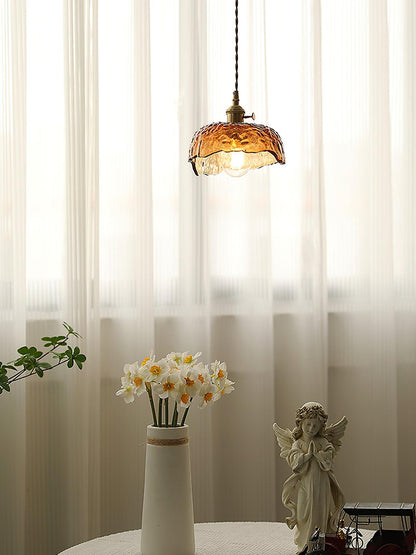 Suspended Vintage Brown Glass Pendant Light – Élégance Classique