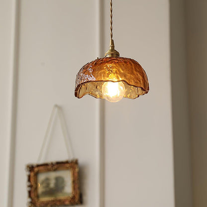 Suspended Vintage Brown Glass Pendant Light – Élégance Classique