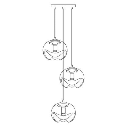 Suspension Moderne "Welle" Inspirée des Vagues avec Éclairage LED