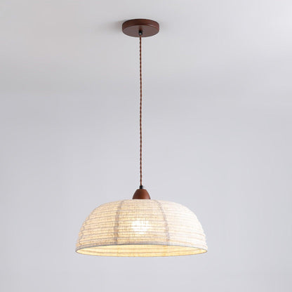 Suspension Bois et Tissu – Équilibre Naturel entre Élégance et Confort