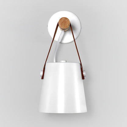 Applique Murale Scandinave en Bois et Cuir – Design Élégant avec Lumière LED Efficace