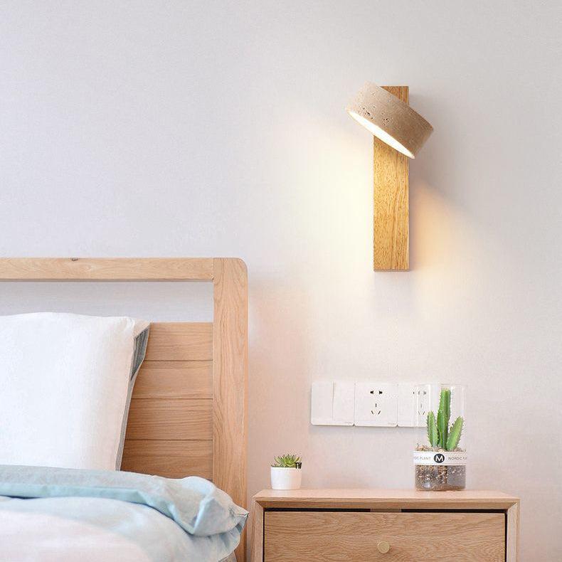 Applique Murale Wabi Sabi – Éclairage Minimaliste en Pierre et Bois