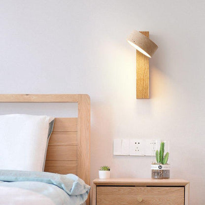 Applique Murale Wabi Sabi – Éclairage Minimaliste en Pierre et Bois