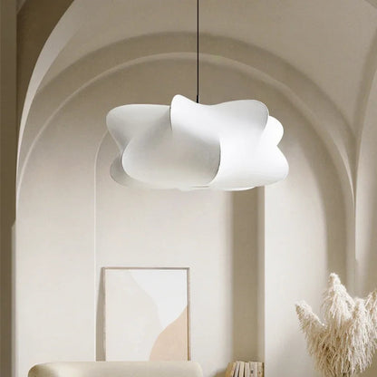 Suspension Wabi Sabi Silk Japan – Lampe en Soie et Fer, Éclairage Élégant