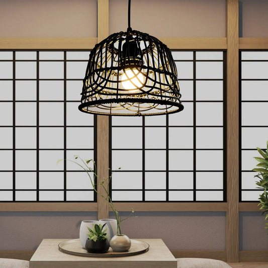 Abat Jour Chambre Vintage en Rotin Tissé à la Main