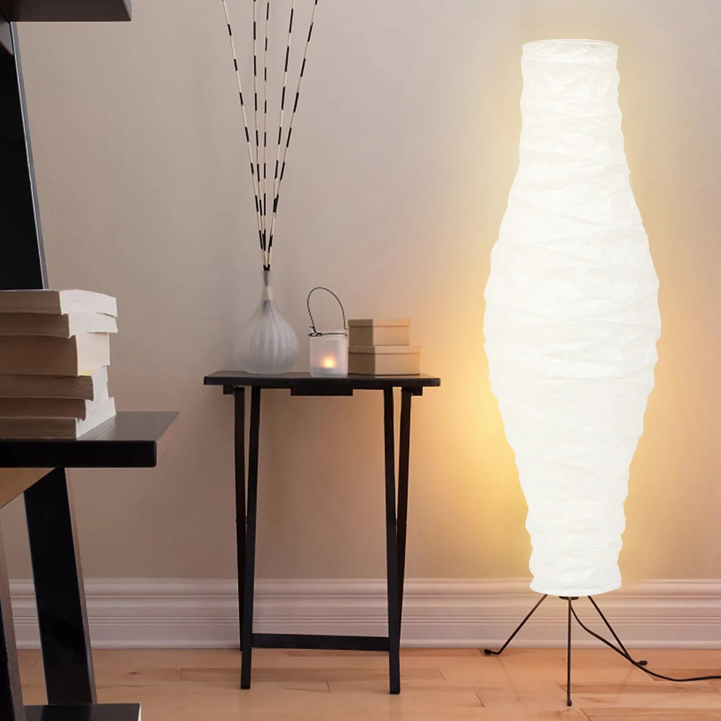 Abat Jour Lampadaire Vertical de Style Nordique en Papier