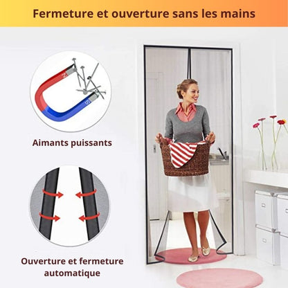 Moustiquaire aimantée maille ultra fine avec Ruban Velcro
