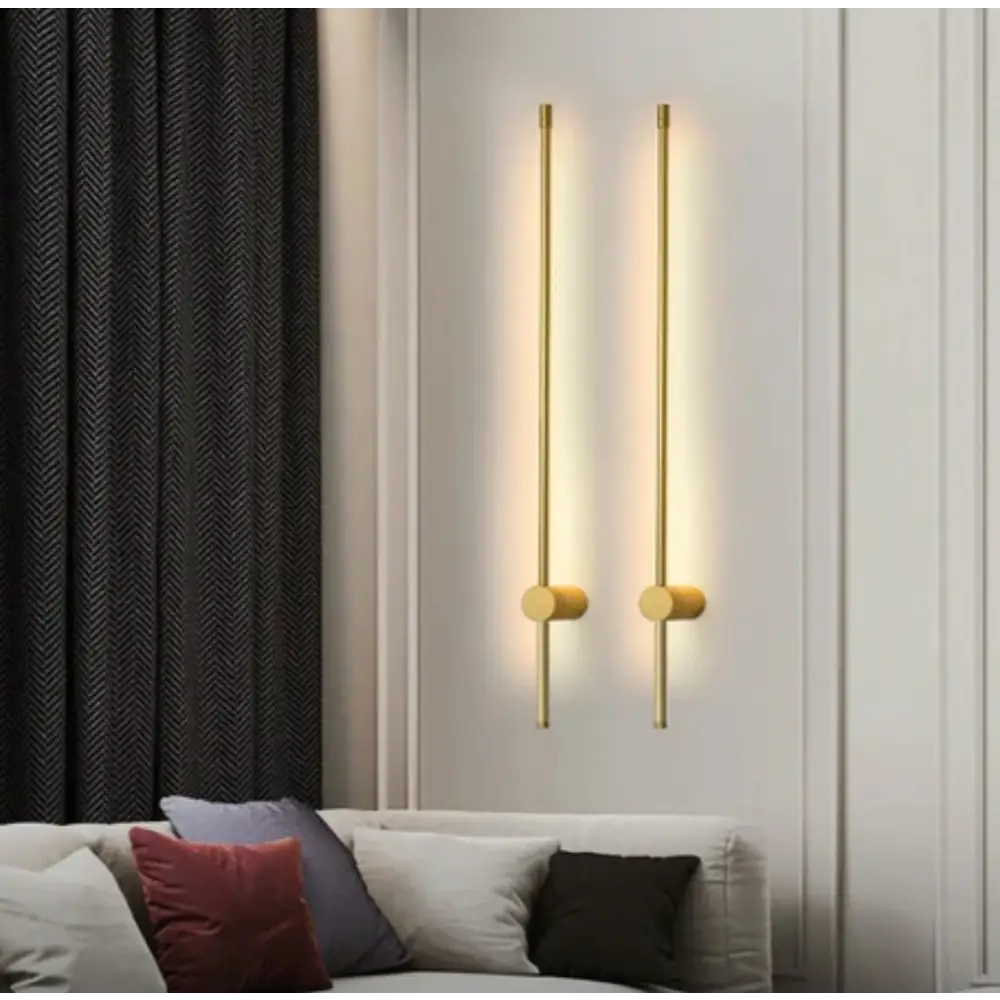 Applique Murale LED Linéaire Aluminium Premium - Lueur Élégante 80 cm / Or