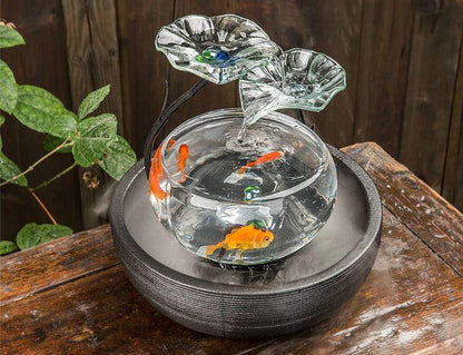 Aquarium boule fontaine