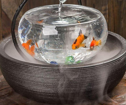 Aquarium boule fontaine