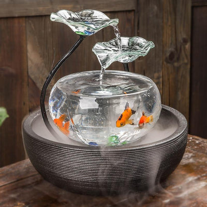Aquarium boule fontaine