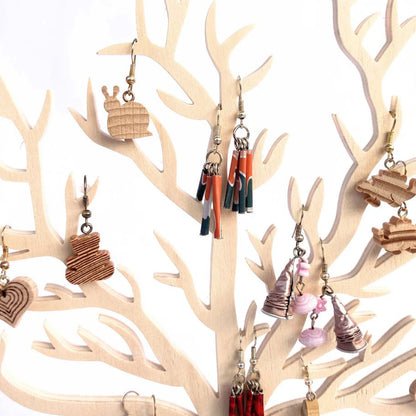 Arbre à bijoux branches fines en bois
