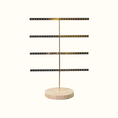 Arbre à boucles d'oreilles en métal et bois