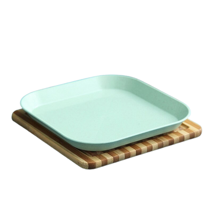 Assiette réutilisable plastique vert