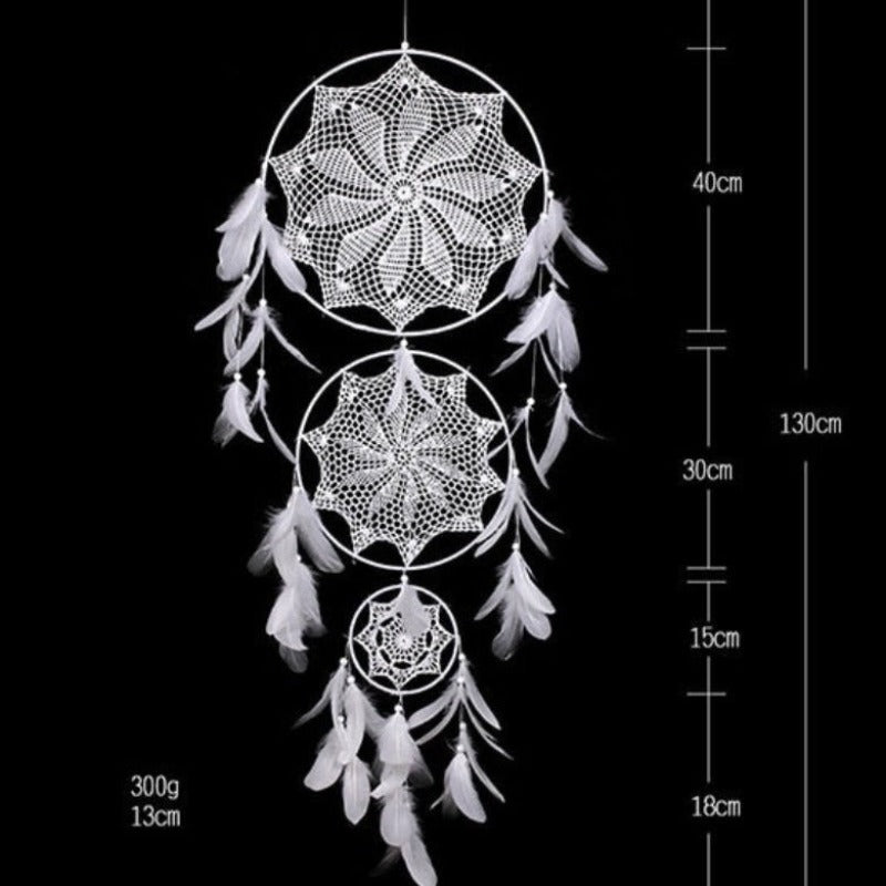 Attrape-rêves trois cercles blanc