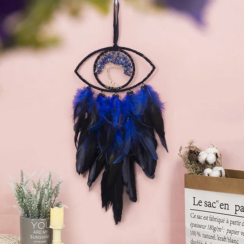 Attrape Rêve Oeil Bleu Motif Arbre de vie