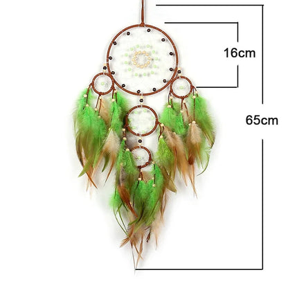 Attrape Rêve Plumes vert du druide