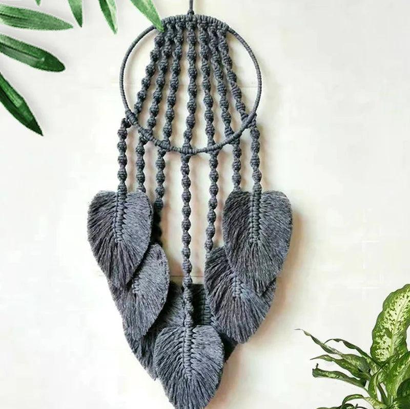 Attrape Rêve Feuille de Jungle Macramé