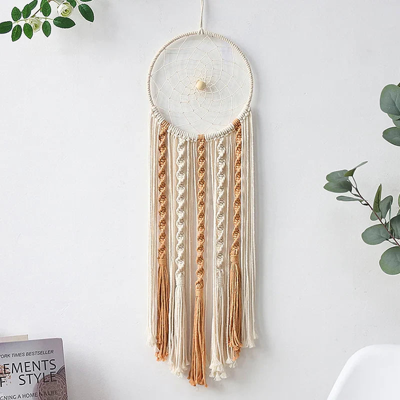 Attrape Rêve Macramé Beige et Blanc