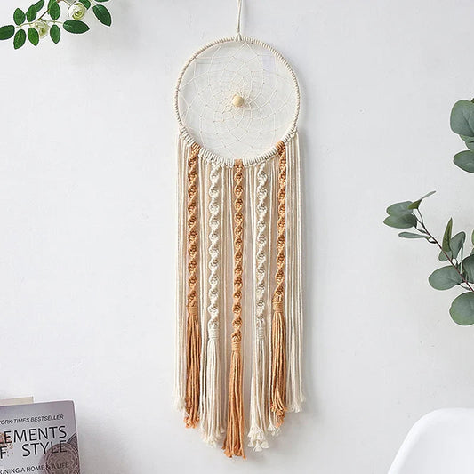Attrape Rêve Macramé Beige et Blanc