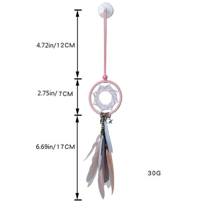 Attrape rêves Rose Plumes Pastel