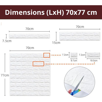 [PACK 10 pcs] Panneau mural 3D Premium - Brique (5,39 m²)