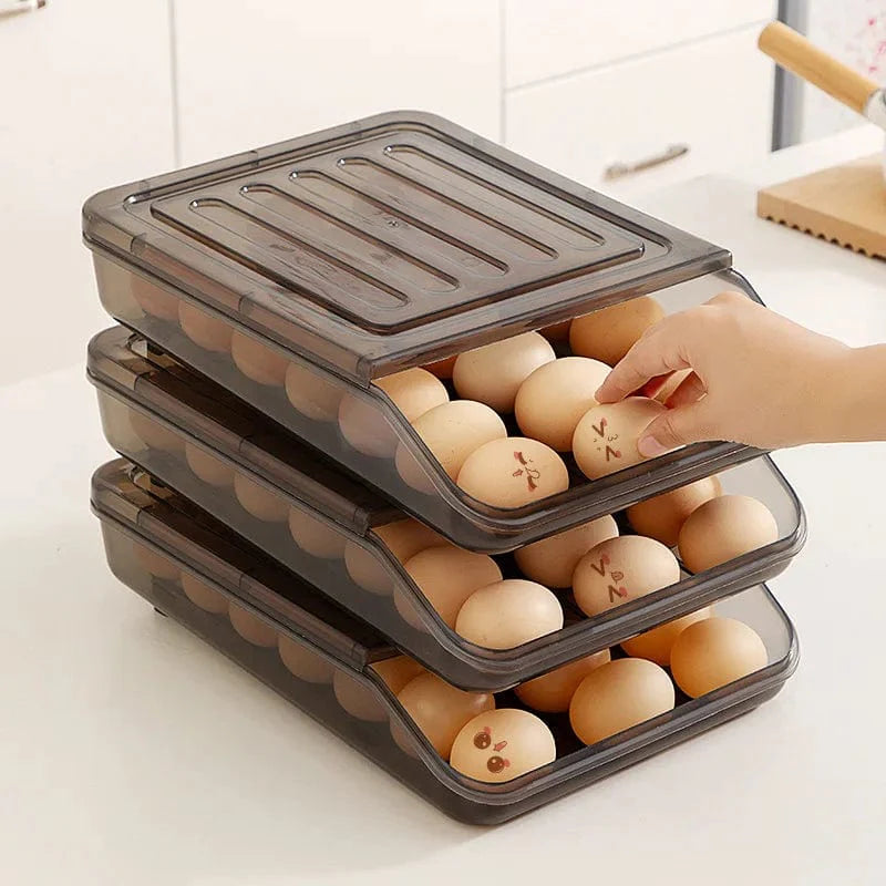 Range-œufs automatique à couches multiples pour refrigerator box de fraîcheur - Organisateur de cuisine