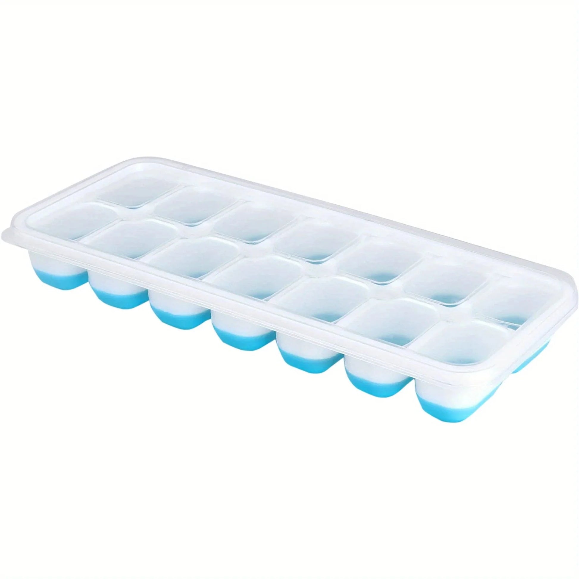 Bac à glaçons en silicone avec couvercle amovible anti-fuite Blue
