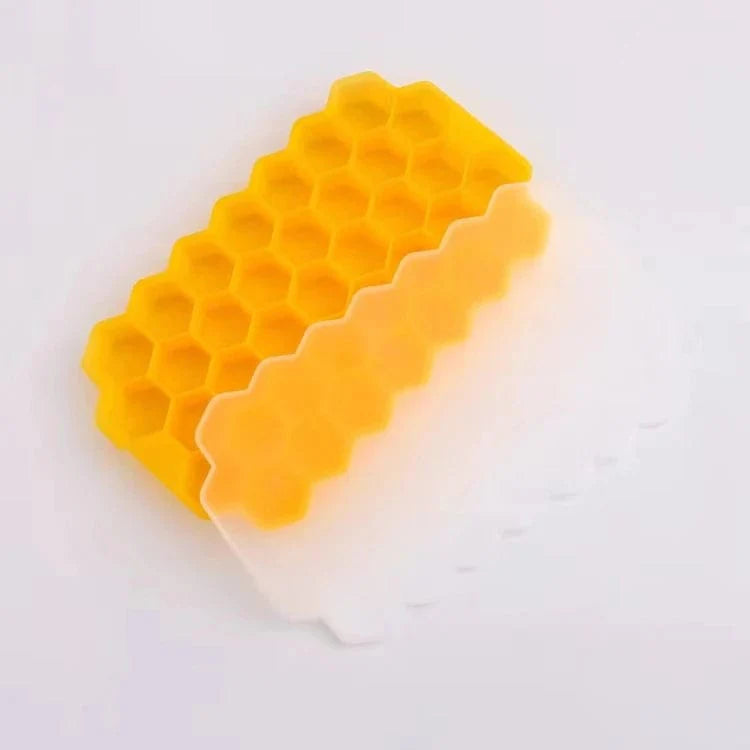 Bac à glaçons en silicone réutilisable 37 compartiments en nid d'abeilles Orange